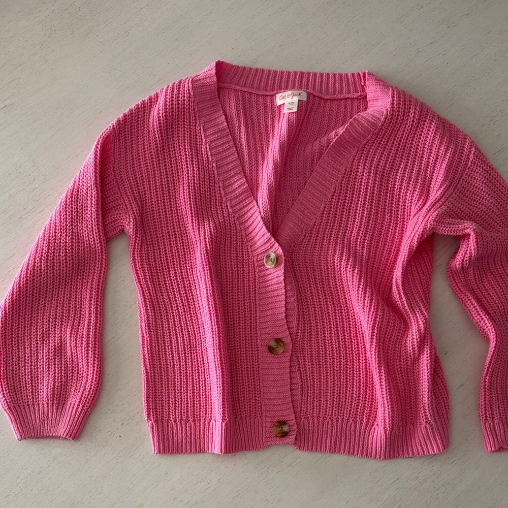 Kids Cat & Jack Pink Button-Up Sweater